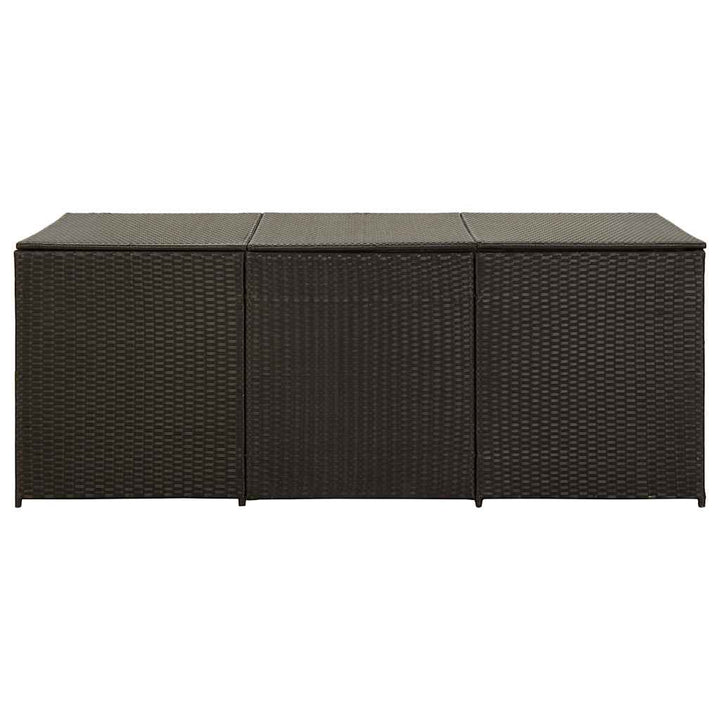 opbevaringskasse til haven 180x90x70 cm polyrattan brun