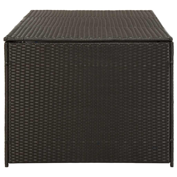 opbevaringskasse til haven 180x90x70 cm polyrattan brun