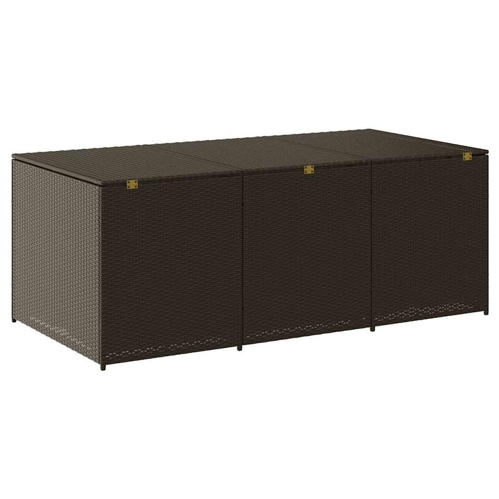 opbevaringskasse til haven 180x90x70 cm polyrattan brun