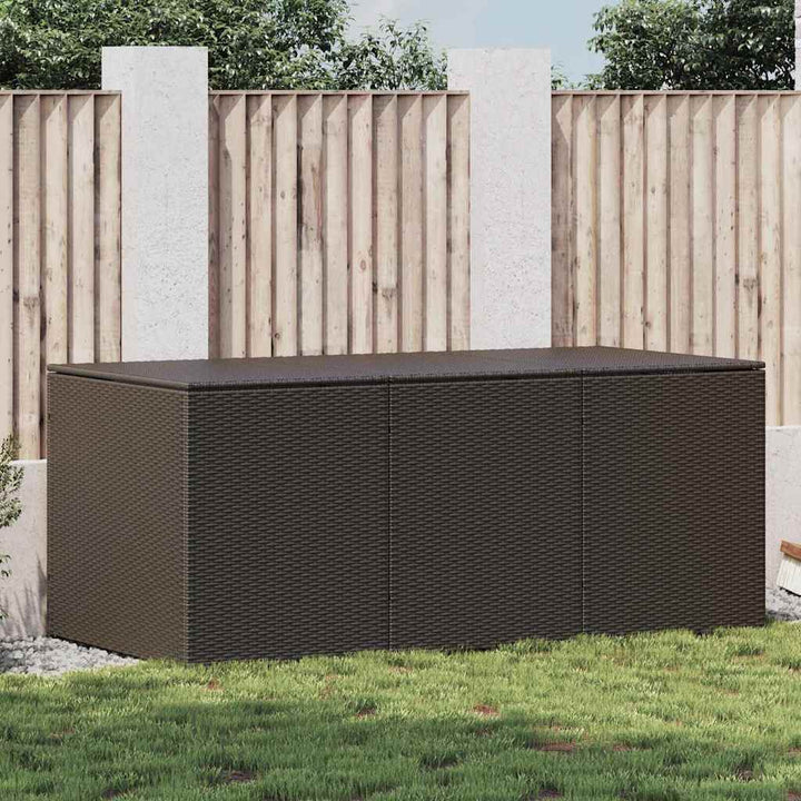 opbevaringskasse til haven 180x90x70 cm polyrattan brun