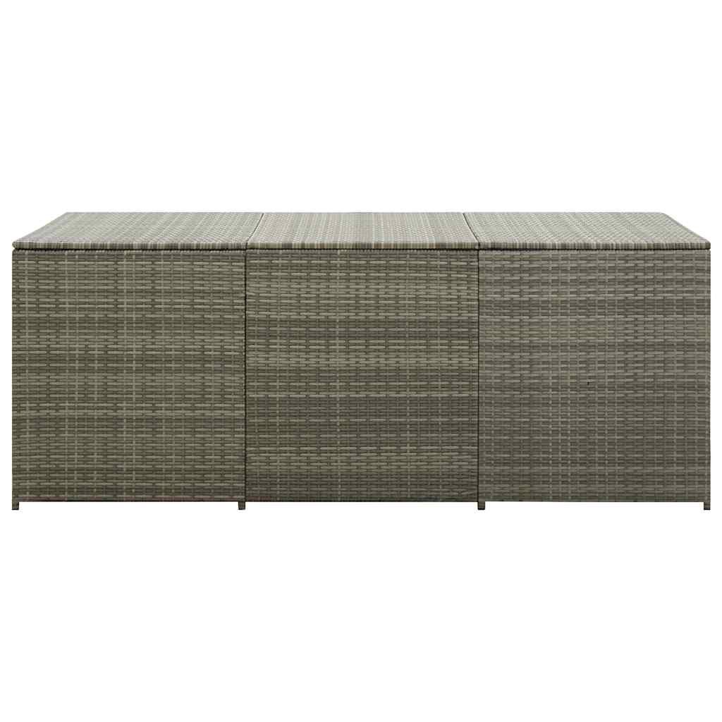 opbevaringskasse til haven 180x90x70 cm polyrattan grå