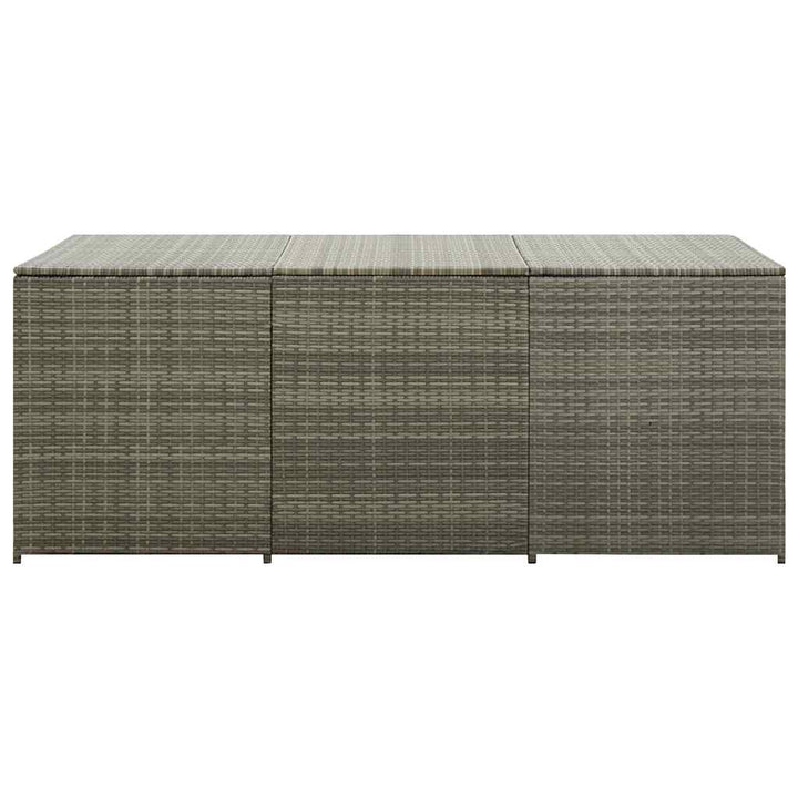 opbevaringskasse til haven 180x90x70 cm polyrattan grå