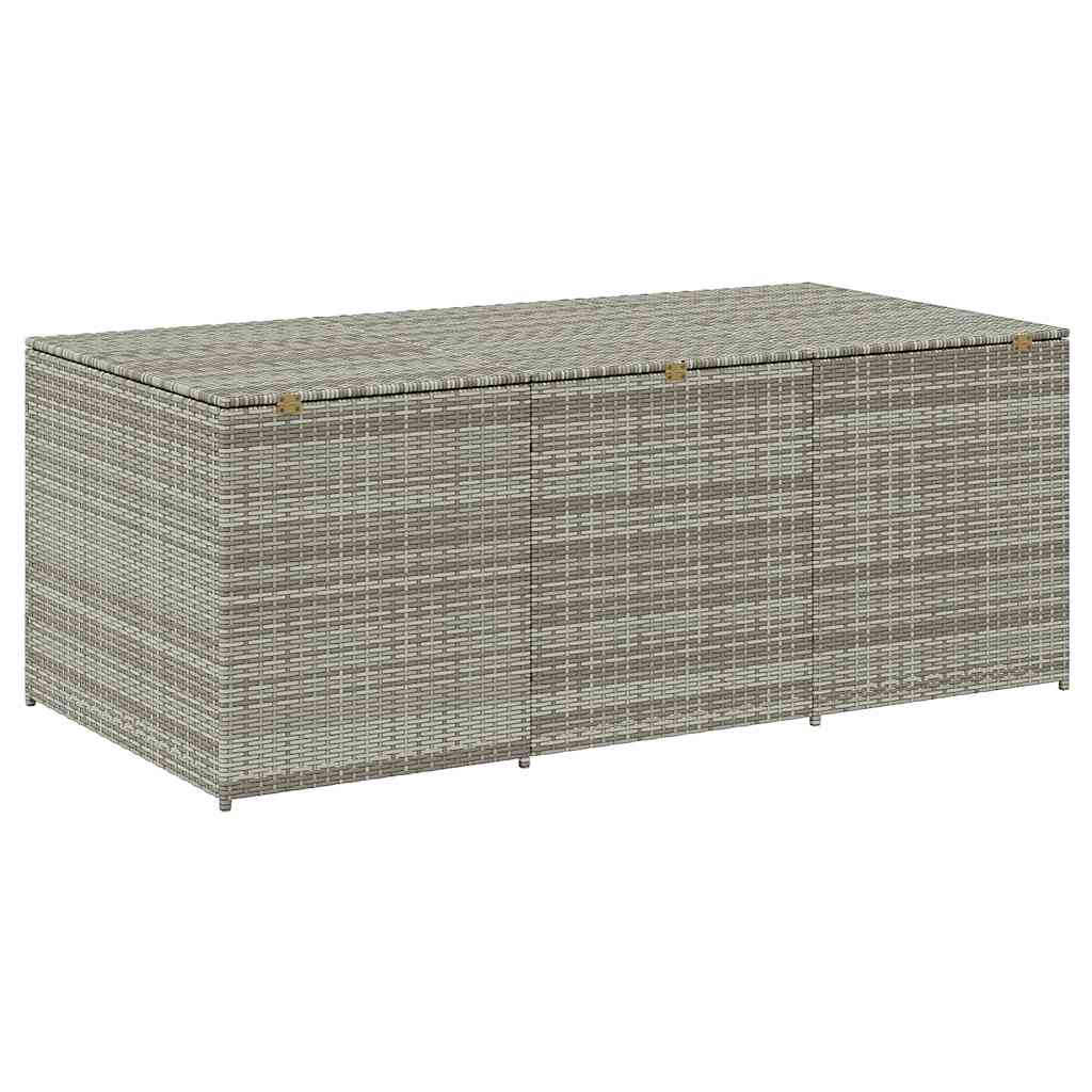 opbevaringskasse til haven 180x90x70 cm polyrattan grå