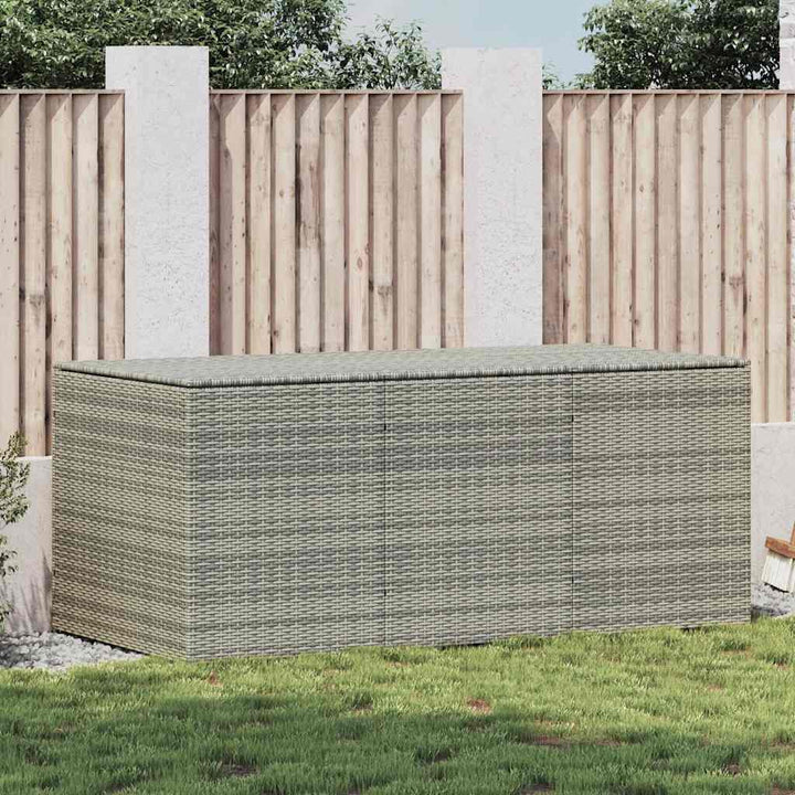 opbevaringskasse til haven 180x90x70 cm polyrattan grå