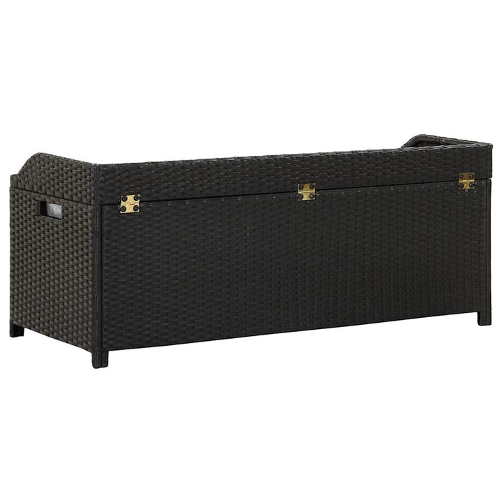 havebænk med opbevaring 120 cm polyrattan sort
