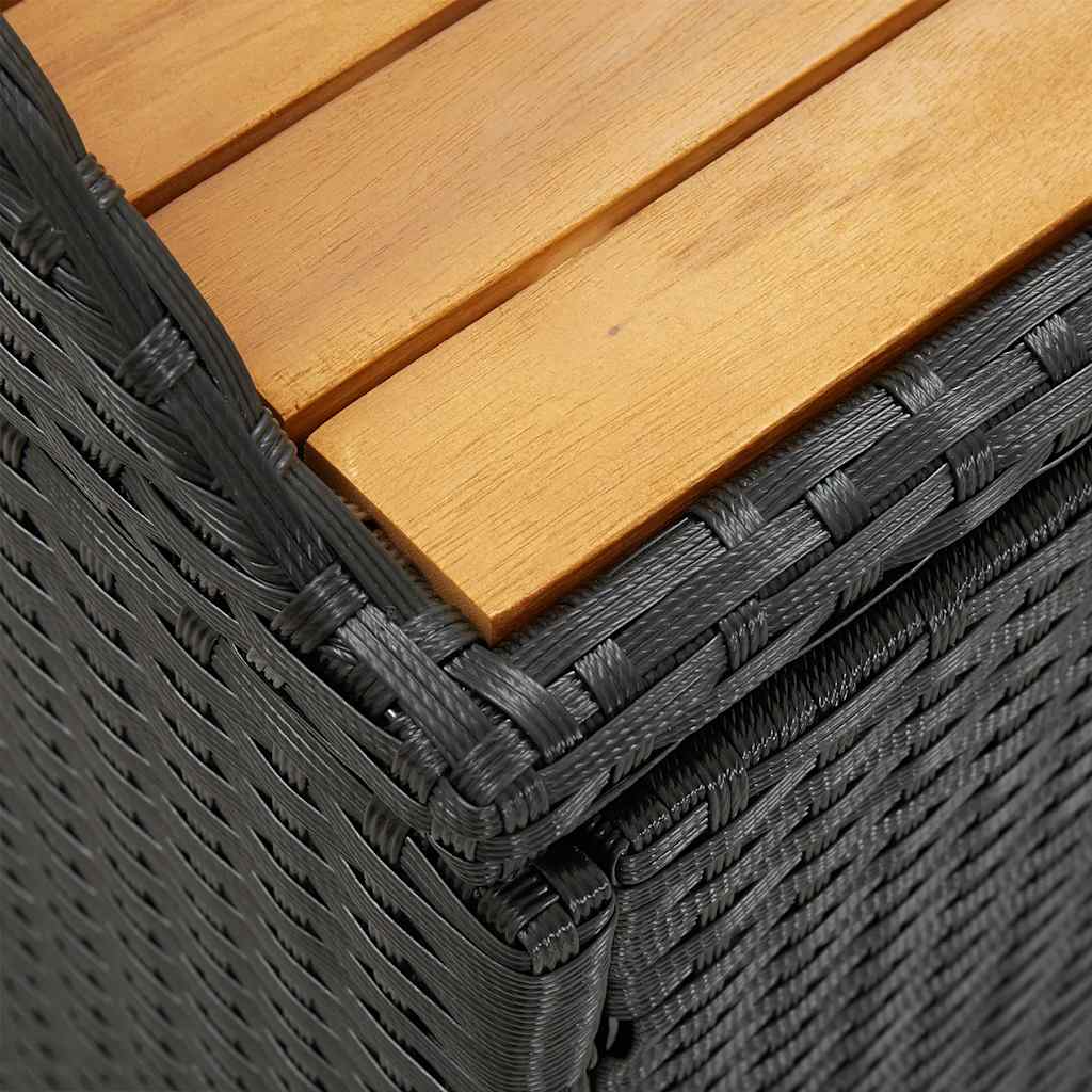 havebænk med opbevaring 120 cm polyrattan sort