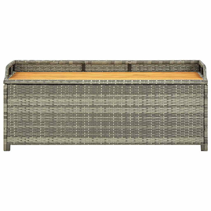 havebænk med opbevaring 120 cm polyrattan grå