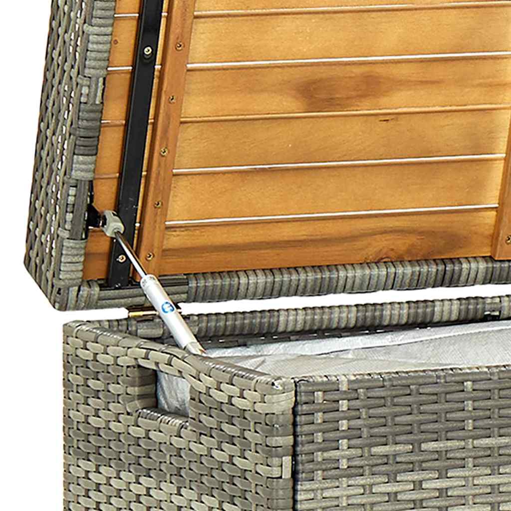 havebænk med opbevaring 120 cm polyrattan grå
