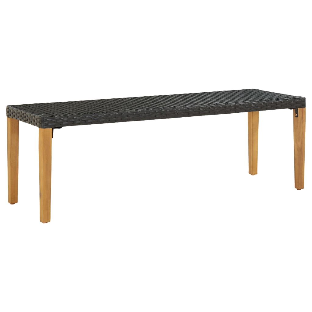 havebænk 80 cm polyrattan sort