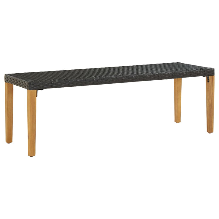 havebænk 80 cm polyrattan sort