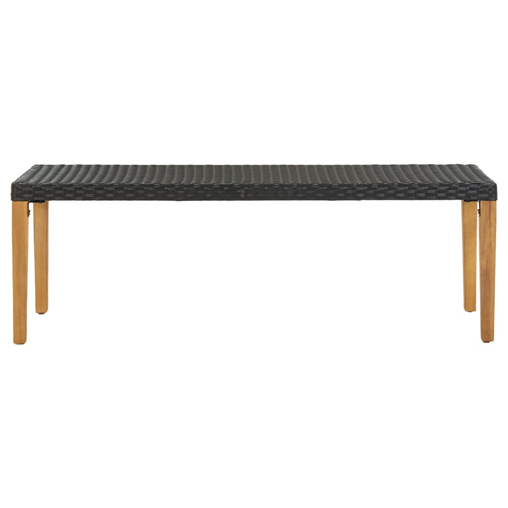 havebænk 80 cm polyrattan sort