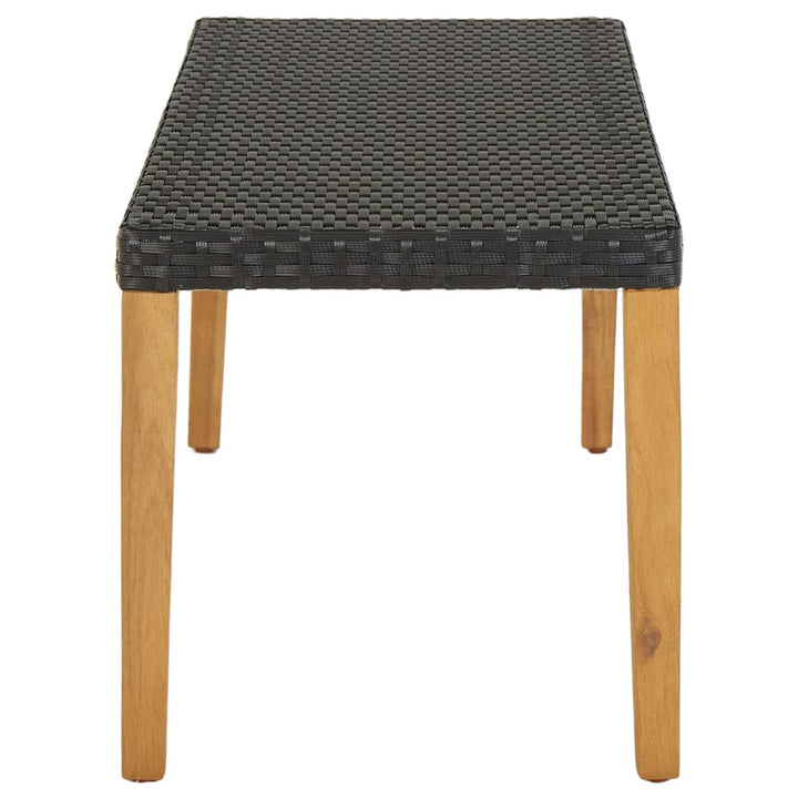 havebænk 80 cm polyrattan sort