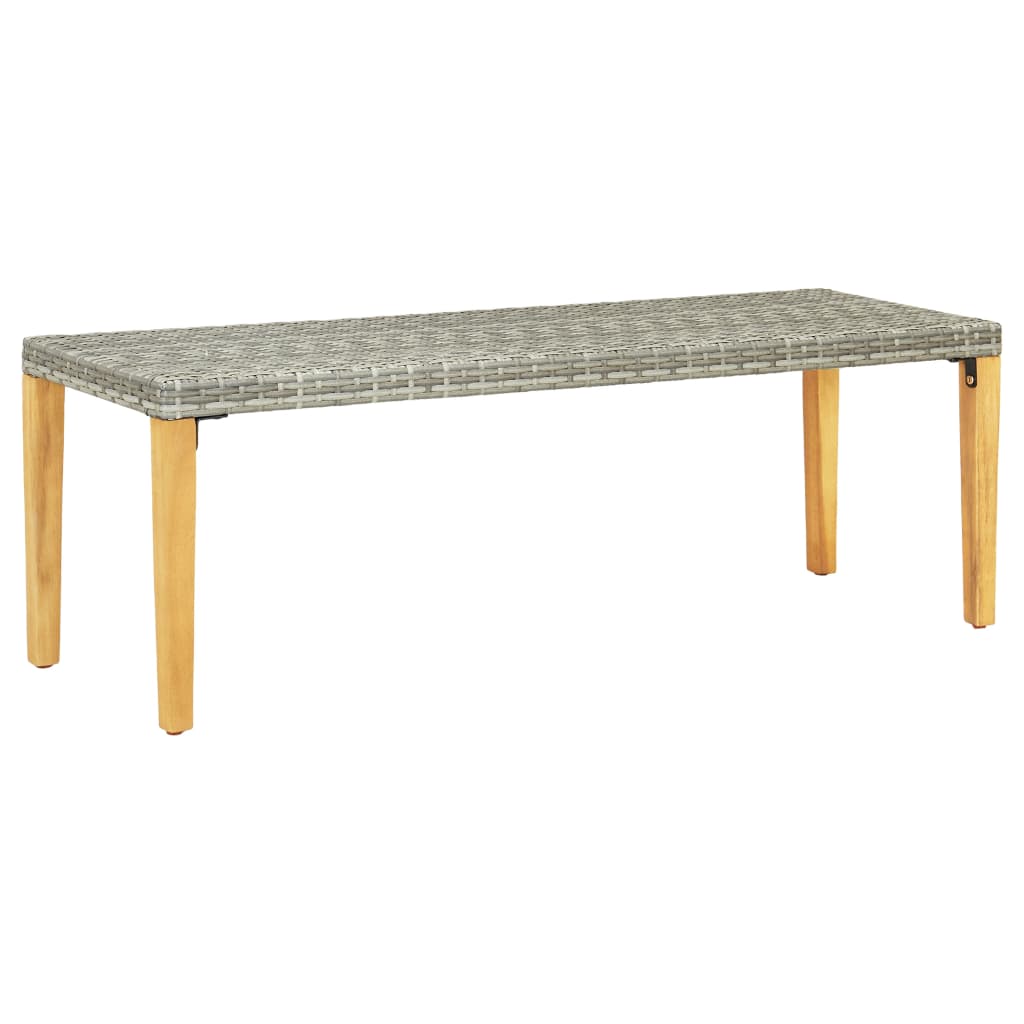 havebænk 80 cm polyrattan grå