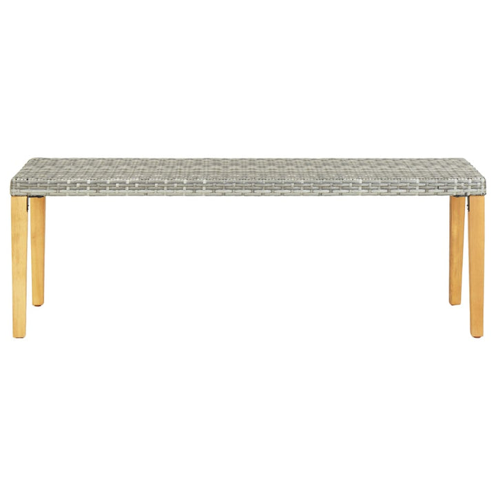 havebænk 80 cm polyrattan grå