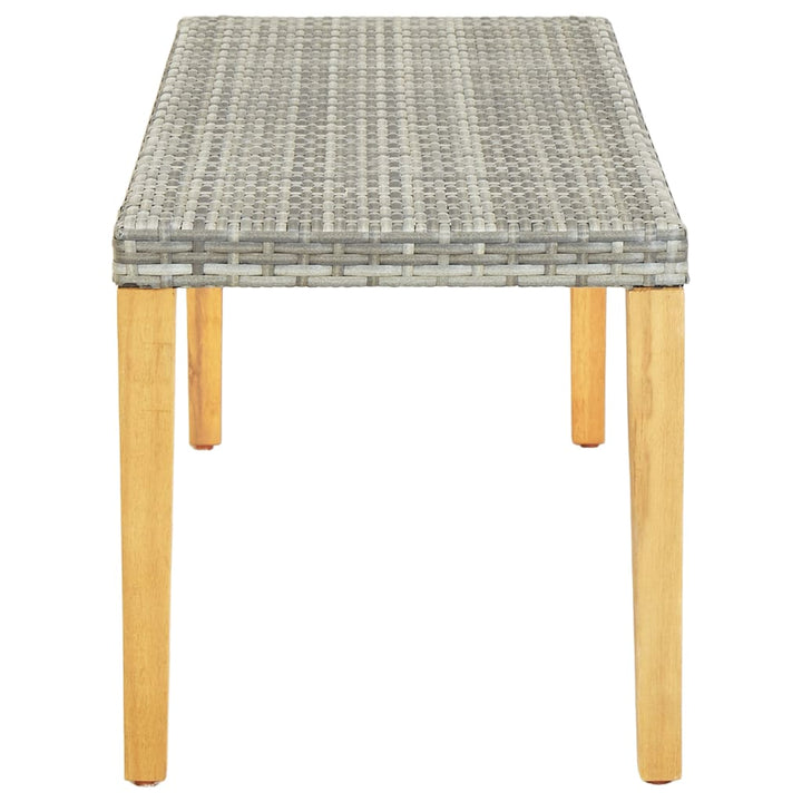 havebænk 80 cm polyrattan grå