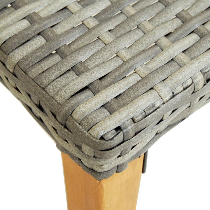 havebænk 80 cm polyrattan grå