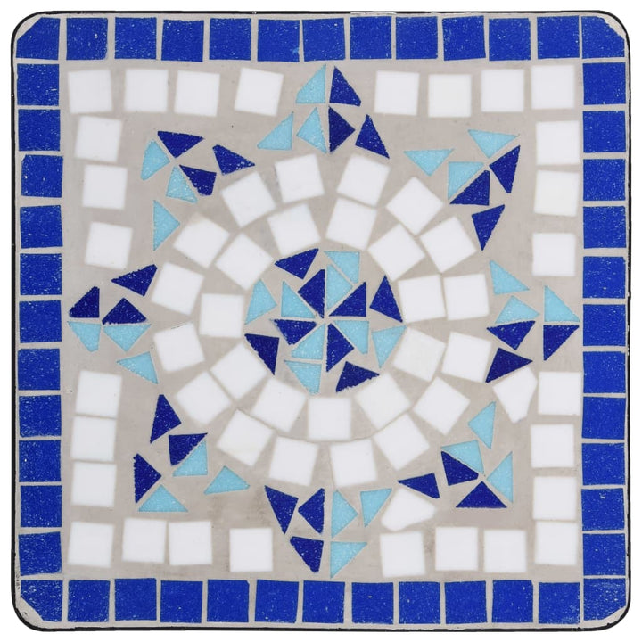 mosaikbord keramik blå og hvid