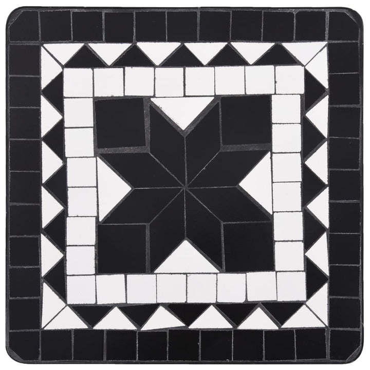 mosaikbord keramik sort og hvid
