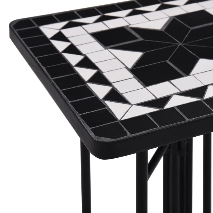 mosaikbord keramik sort og hvid