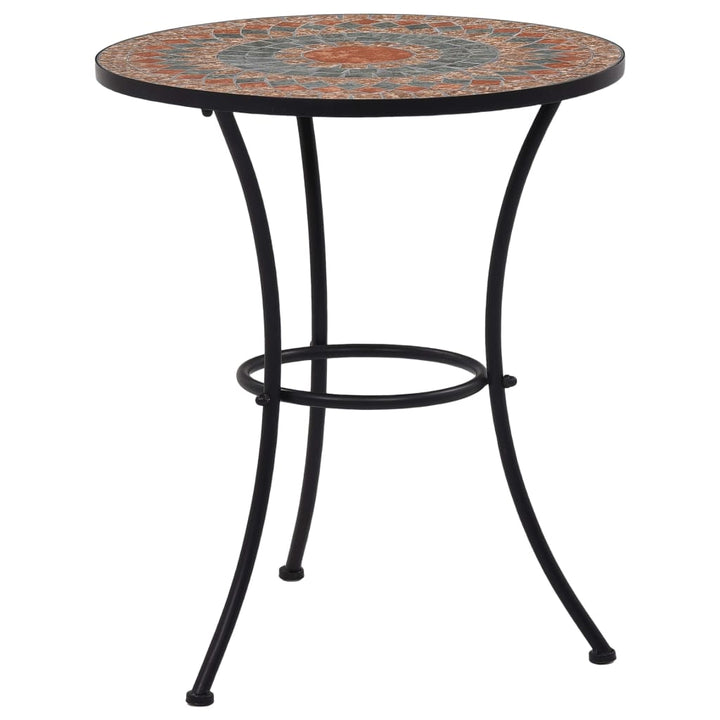 bistrobord med mosaikdesign keramisk 60 cm orange/grå