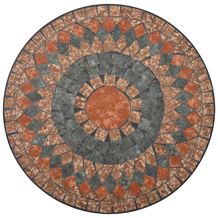 bistrobord med mosaikdesign keramisk 60 cm orange/grå