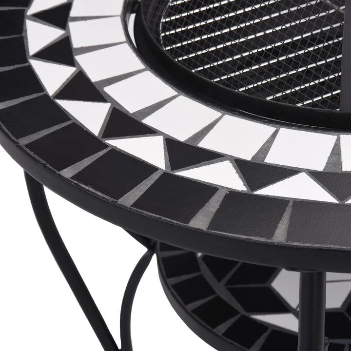 bålfad mosaik 68 cm keramik sort og hvid