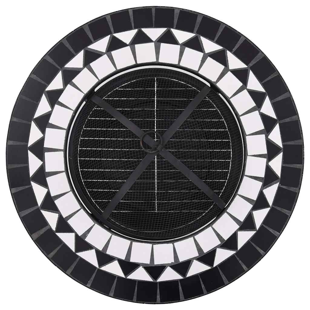 bålfad mosaik 68 cm keramik sort og hvid
