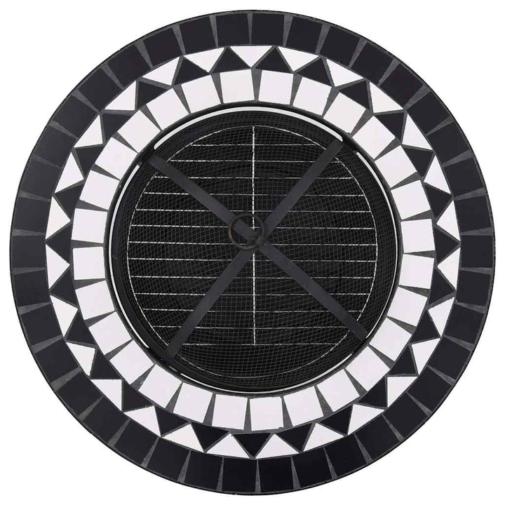 bålfad mosaik 68 cm keramik sort og hvid