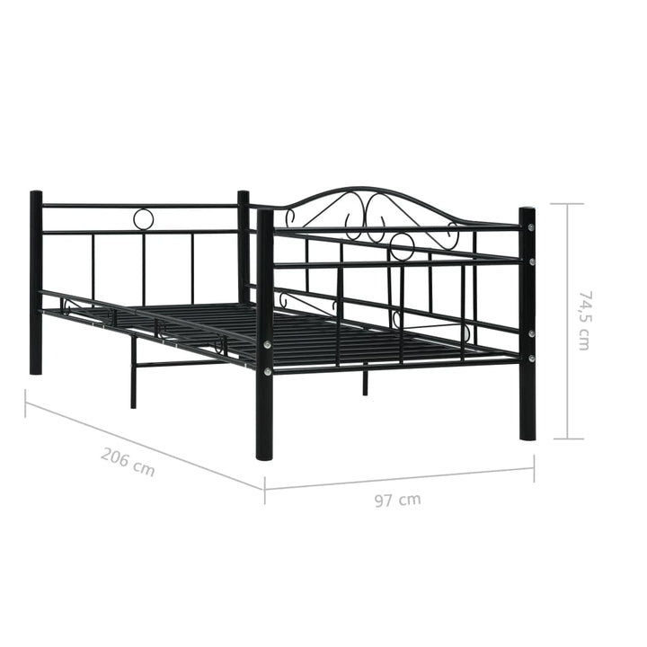stel til daybed 90x200 cm metal sort