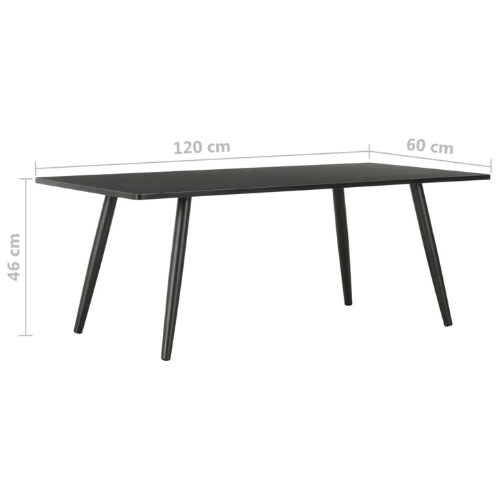 sofabord 120x60x46 cm sort