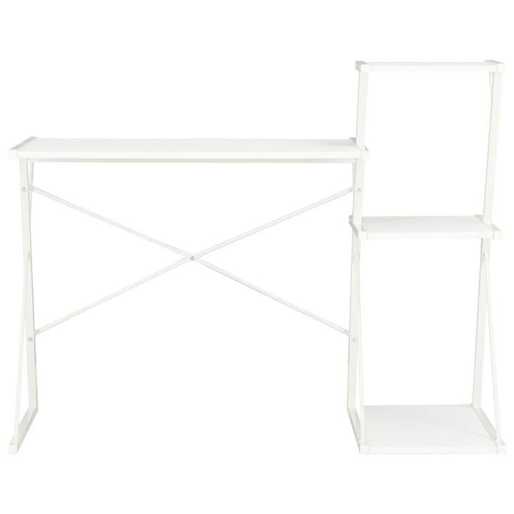 skrivebord med hylde 116x50x93 cm hvid