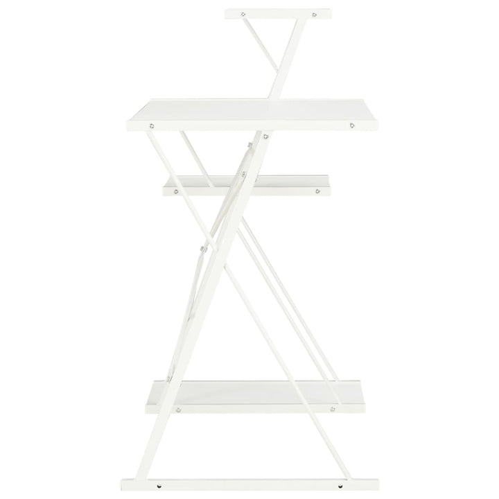 skrivebord med hylde 116x50x93 cm hvid
