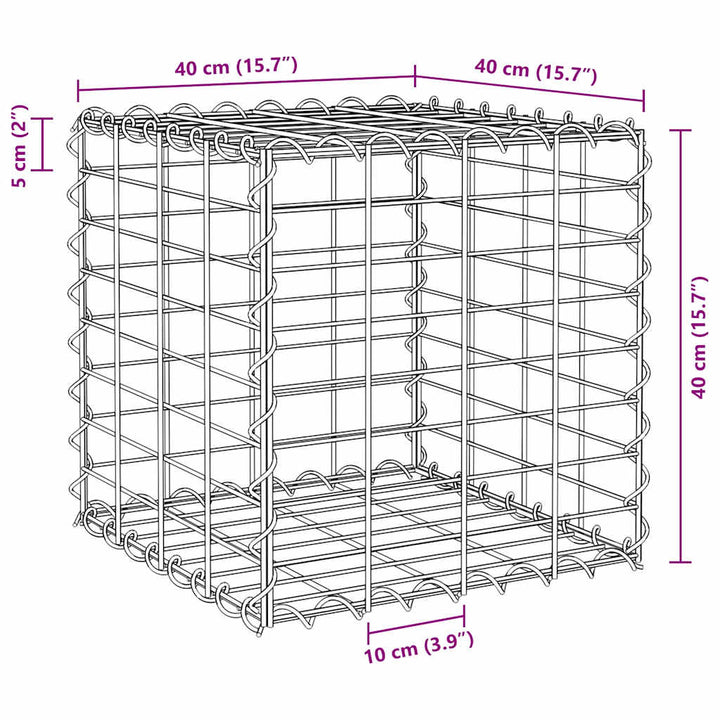 gabion-plantekasse 40x40x40 cm kubeformet stål