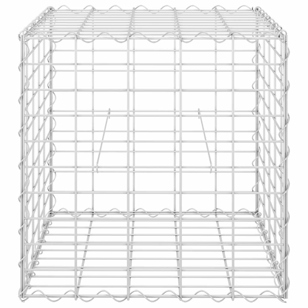 gabion-højbed 50x50x50 cm kubeformet stål