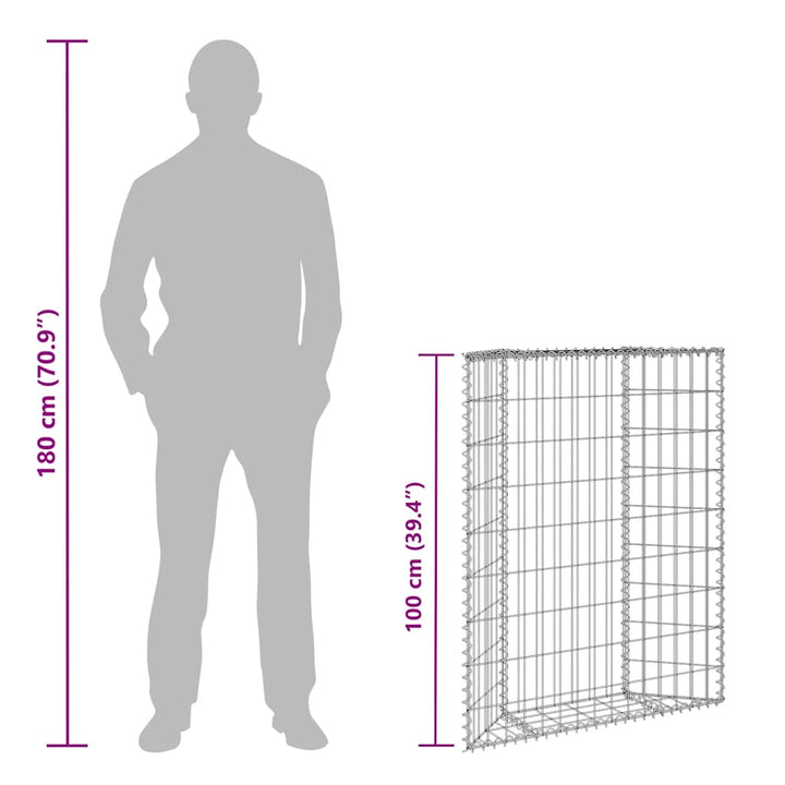 gabion-højbed 80x20x100 cm trapezformet galvaniseret stål