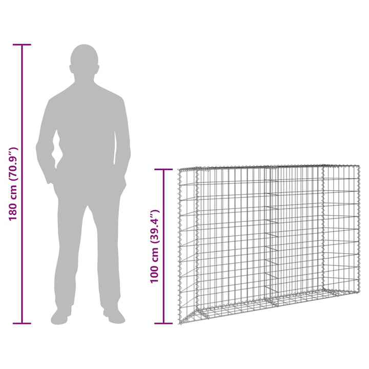 gabion-højbed 150x20x100 cm trapezformet galvaniseret stål