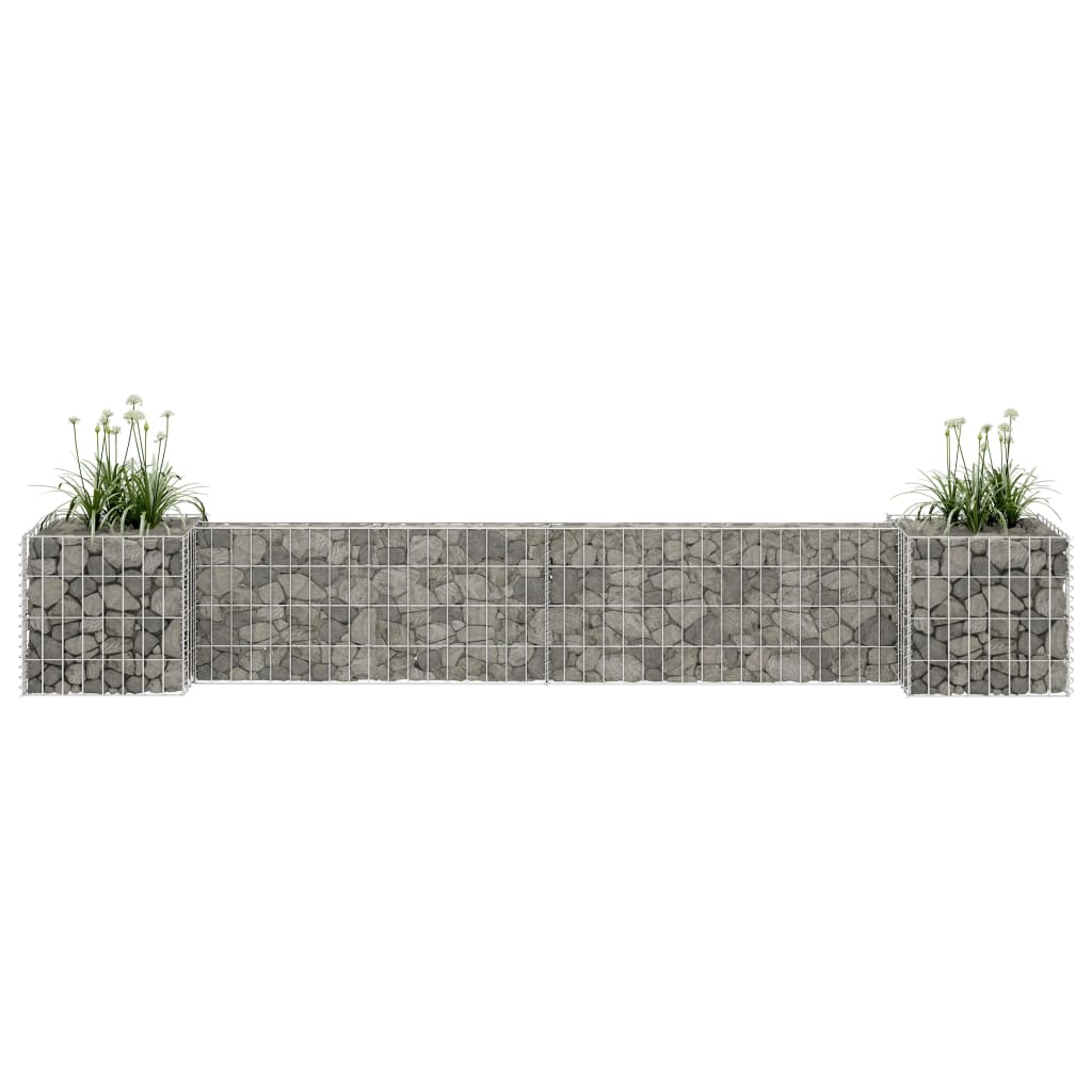 H-formet gabion-plantekasse 260x40x40 cm stål