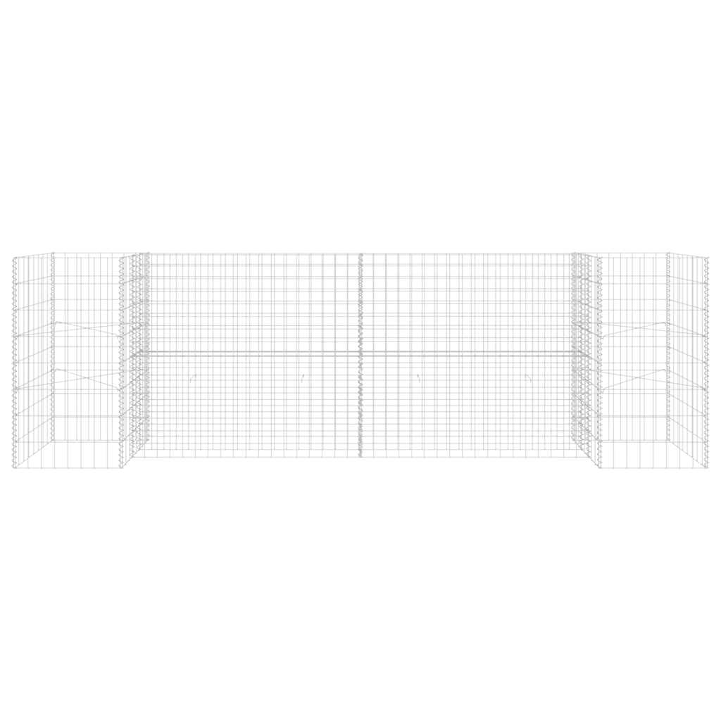 H-formet gabion-plantekasse 260x40x80 cm stål