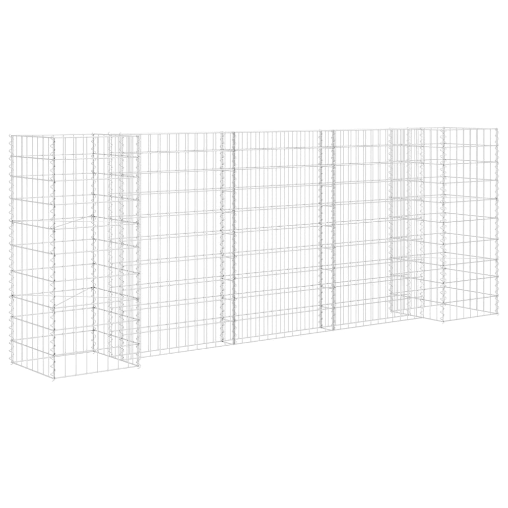 H-formet gabion-plantekasse 260x40x100 cm stål