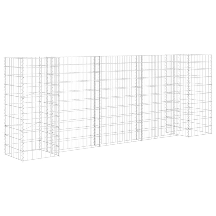 H-formet gabion-plantekasse 260x40x100 cm stål
