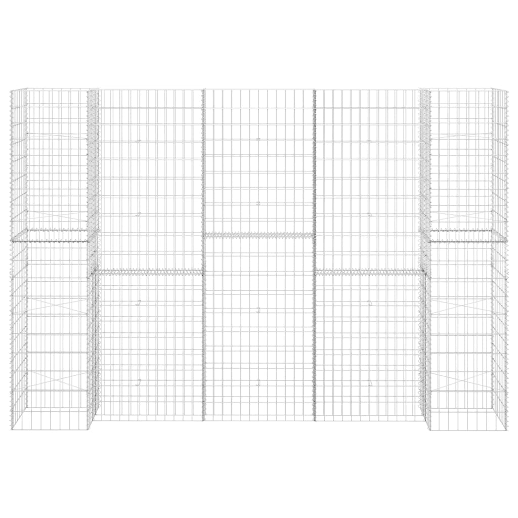 H-formet gabion-plantekasse 260x40x180 cm stål