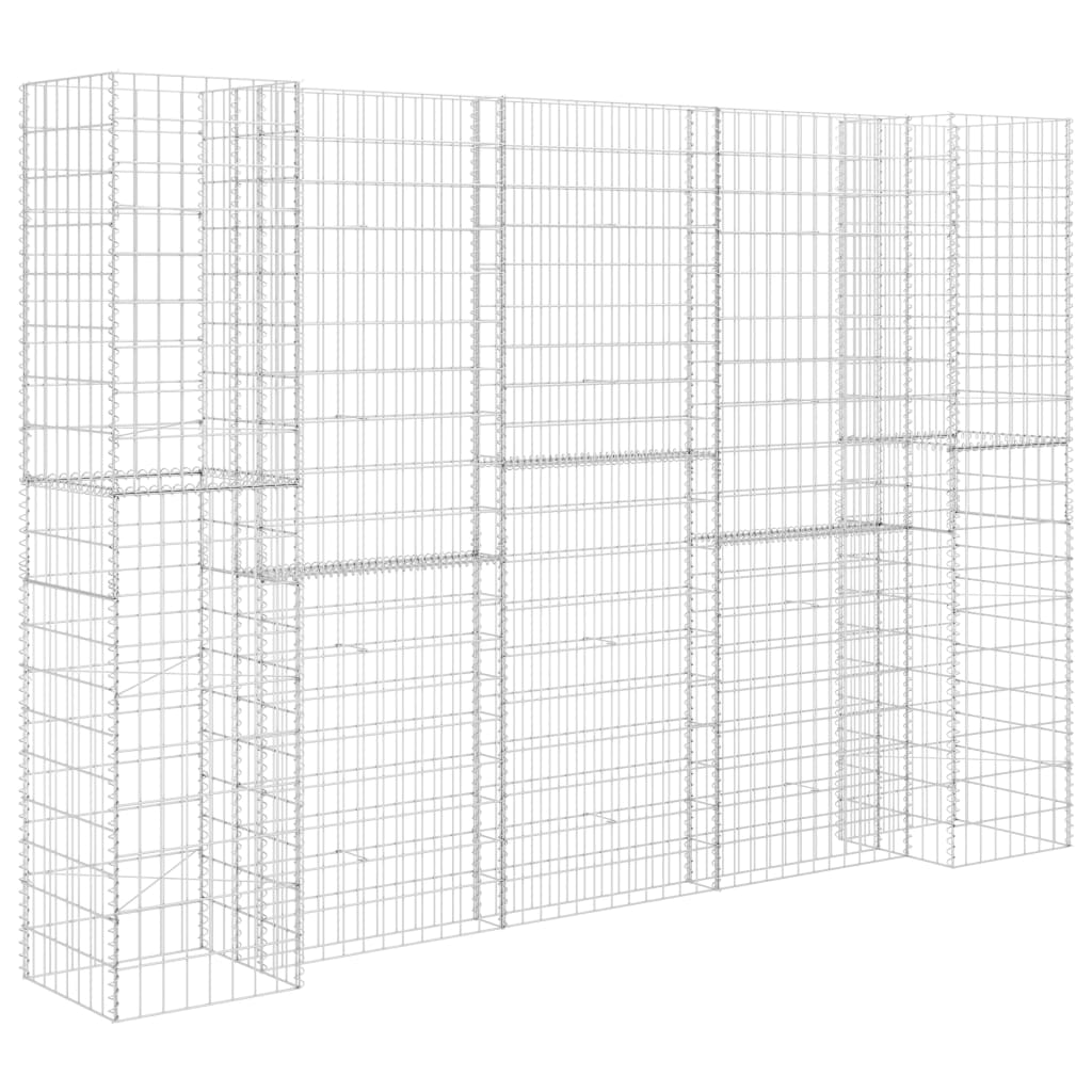H-formet gabion-plantekasse 260x40x200 cm stål