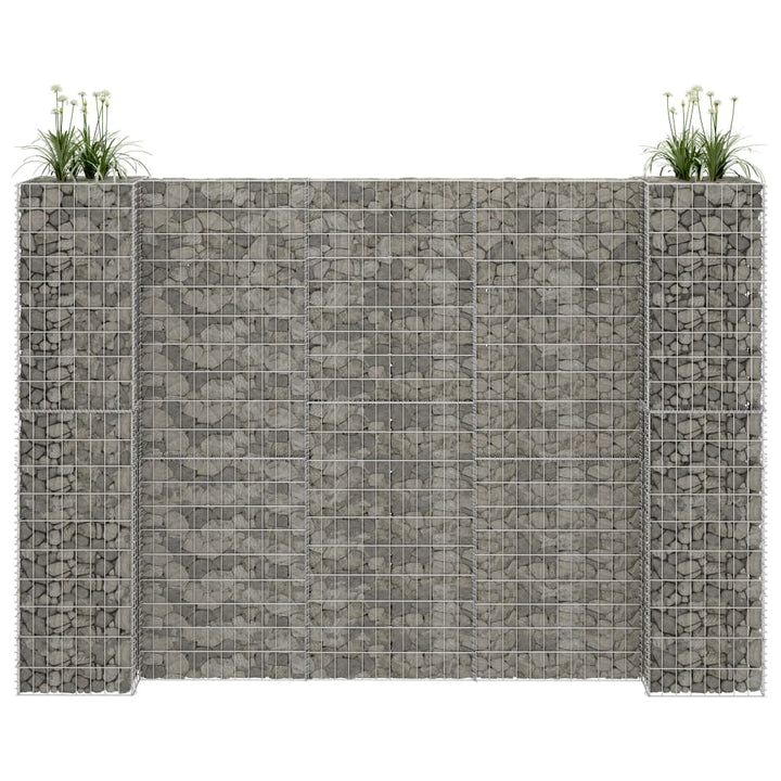 H-formet gabion-plantekasse 260x40x200 cm stål