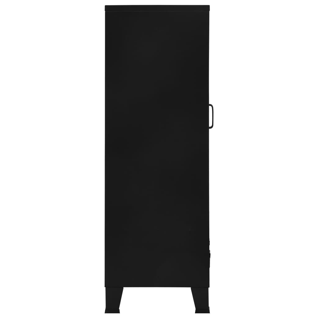 kontorskab med trådnetslåger industriel 75 x 40 x 120 cm stål sort