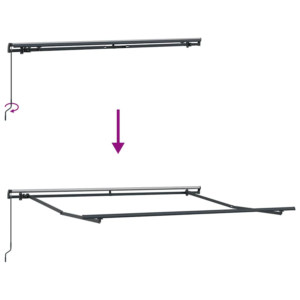 Markiseramme Antracit 3 x 2,5 m Aluminium
