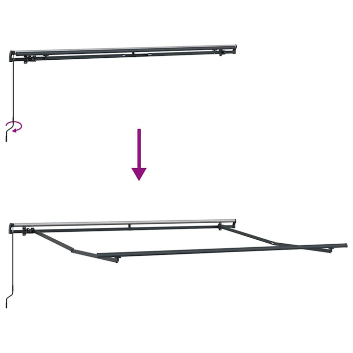 Markiseramme Antracit 3 x 2,5 m Aluminium