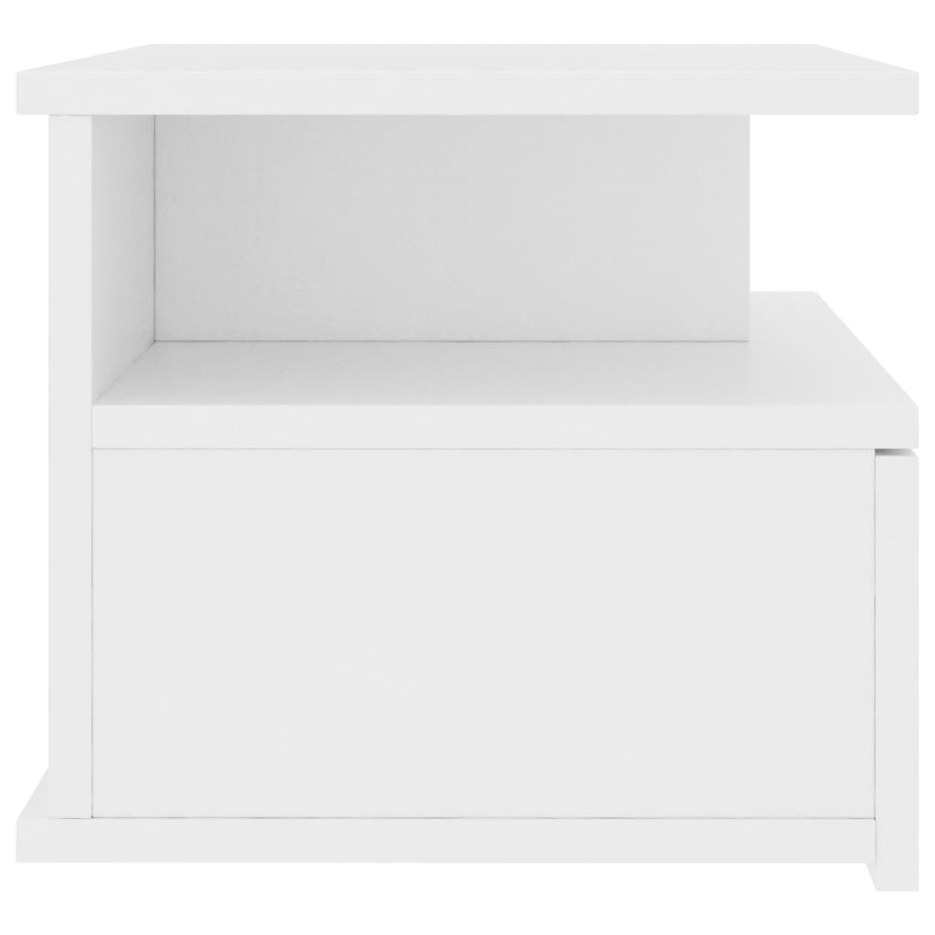 væghængt natbord 40x31x27 cm konstrueret træ hvid