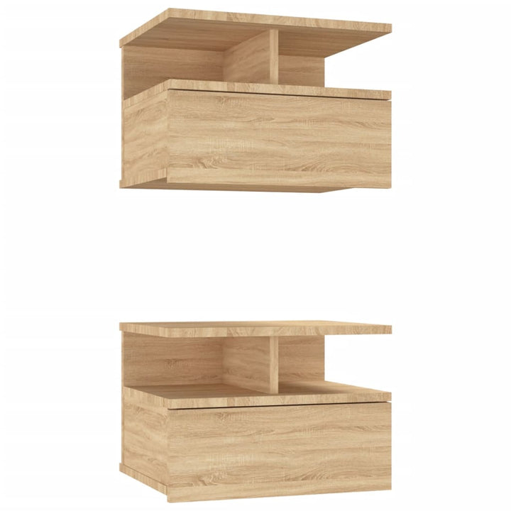 svævende natborde 2 stk. 40 x 31 x 27 cm konstrueret træ sonoma