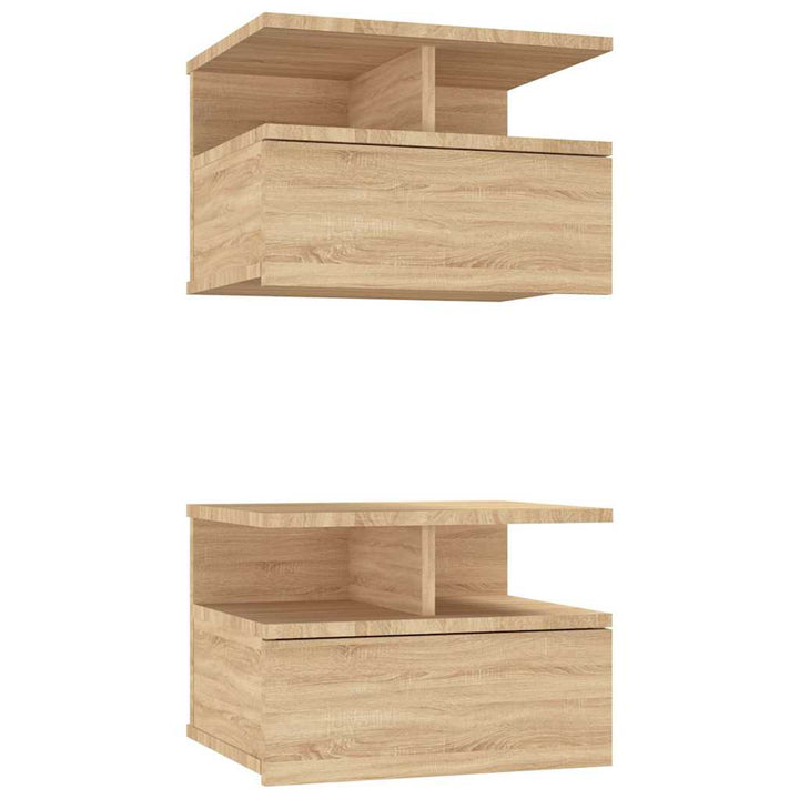 svævende natborde 2 stk. 40 x 31 x 27 cm konstrueret træ sonoma