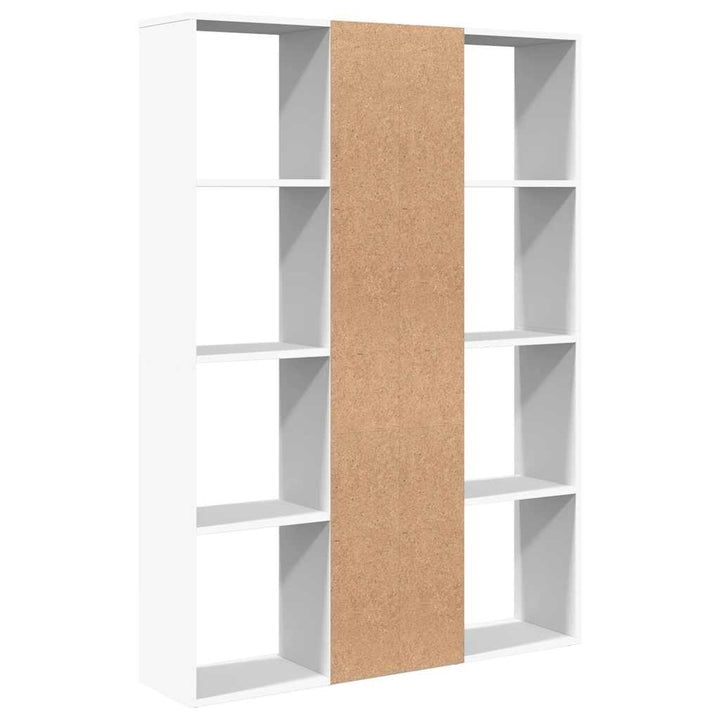 rumdeler/bogreol 100x24x140 cm konstrueret træ hvid